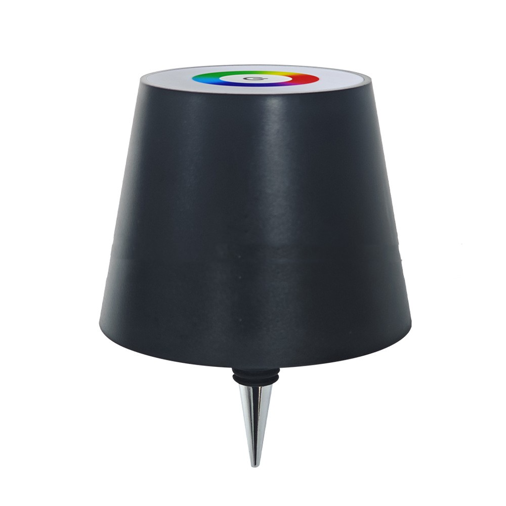 Driftic Glow Bottle Lamp shade in black with touch color control, front view
