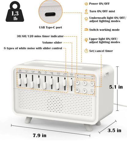SnoozeGlow™ Natural Sound and Humidifier